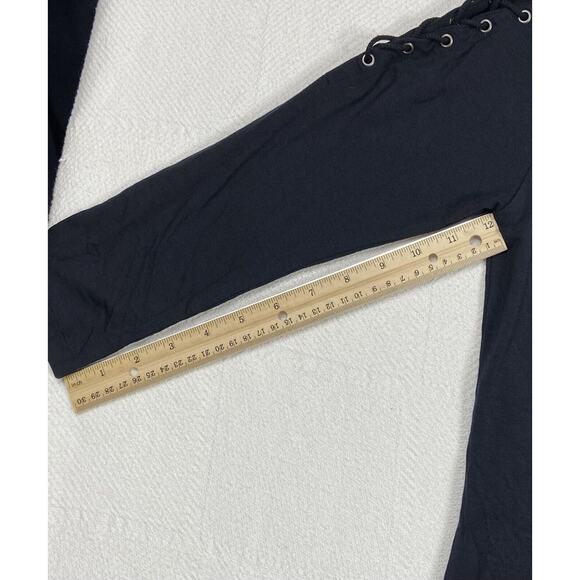 Victory Motorcycles Lace Up Skull Roses Bling Shirt XS Stretchy Biker - Picture 10 of 13